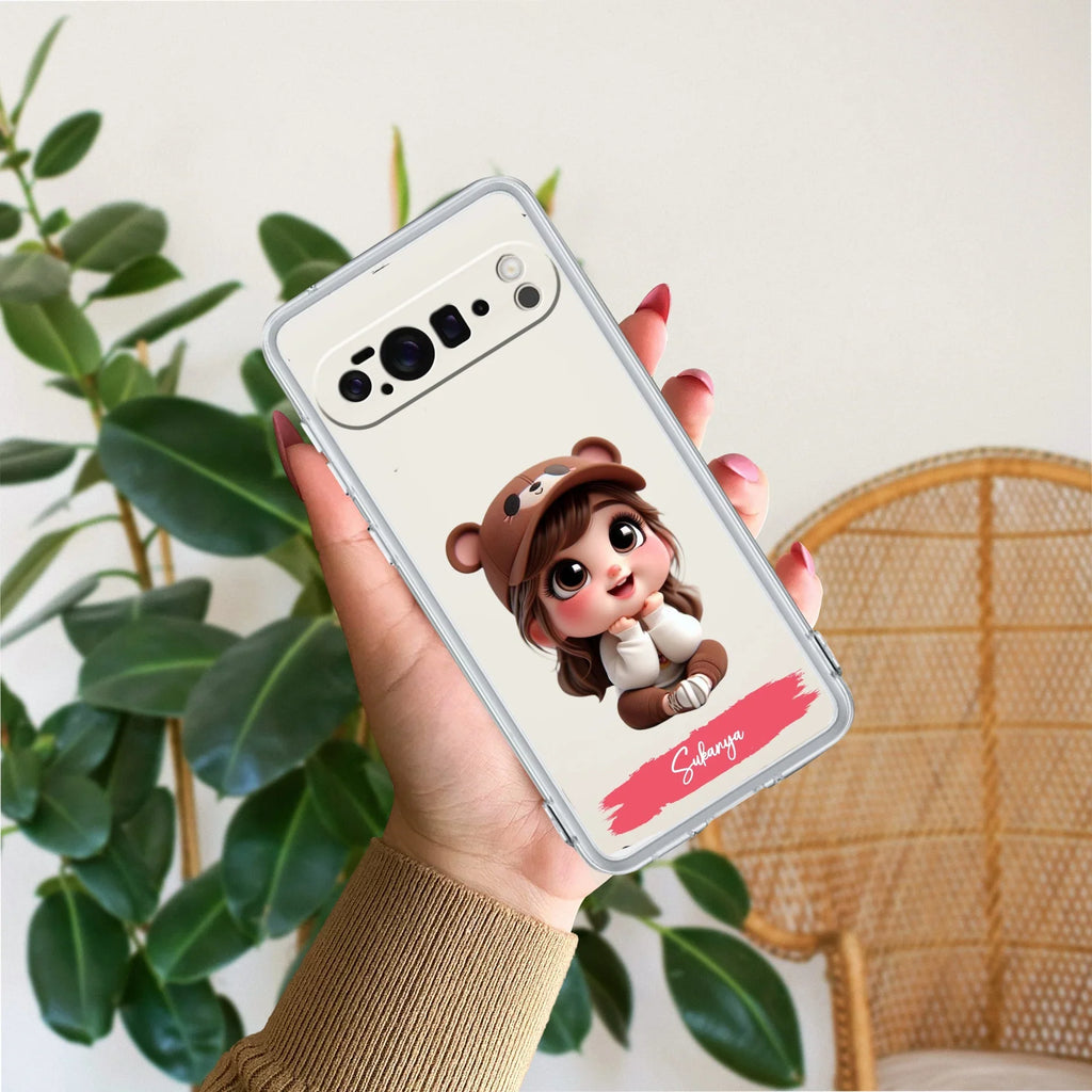 Little Girl Customize Transparent Silicon Case For Google Pixel 10 Pro XL