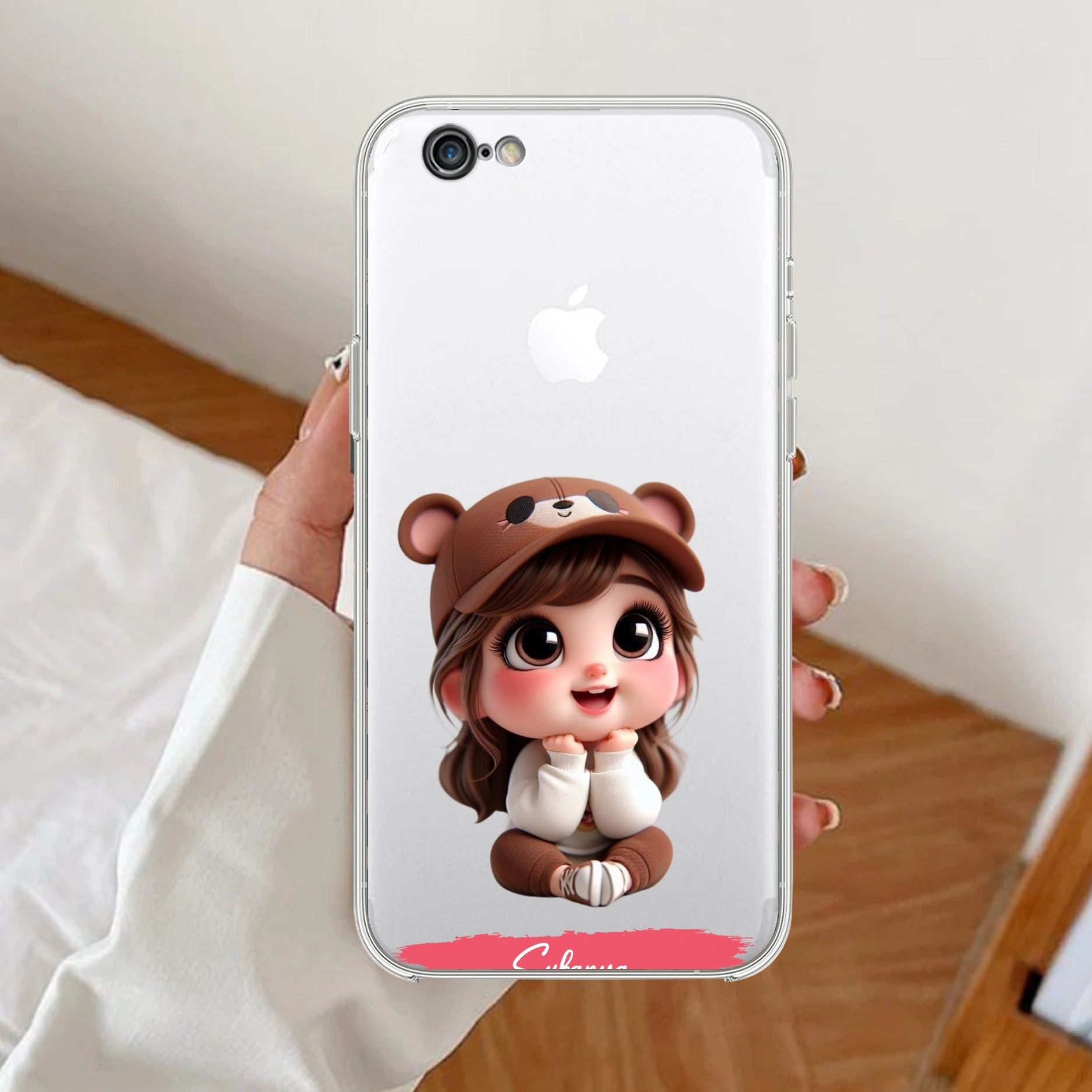 Little Girl Customize Transparent Silicon Case For iPhone