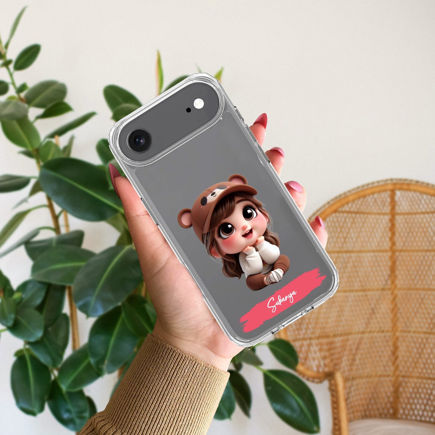 Little Girl Customize Transparent Silicon Case For iPhone
