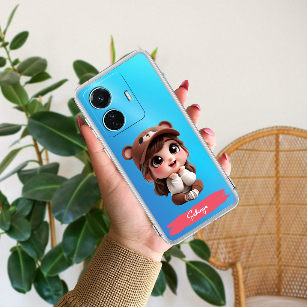 Little Girl Customize Transparent Silicon Case For Vivo T1 44W