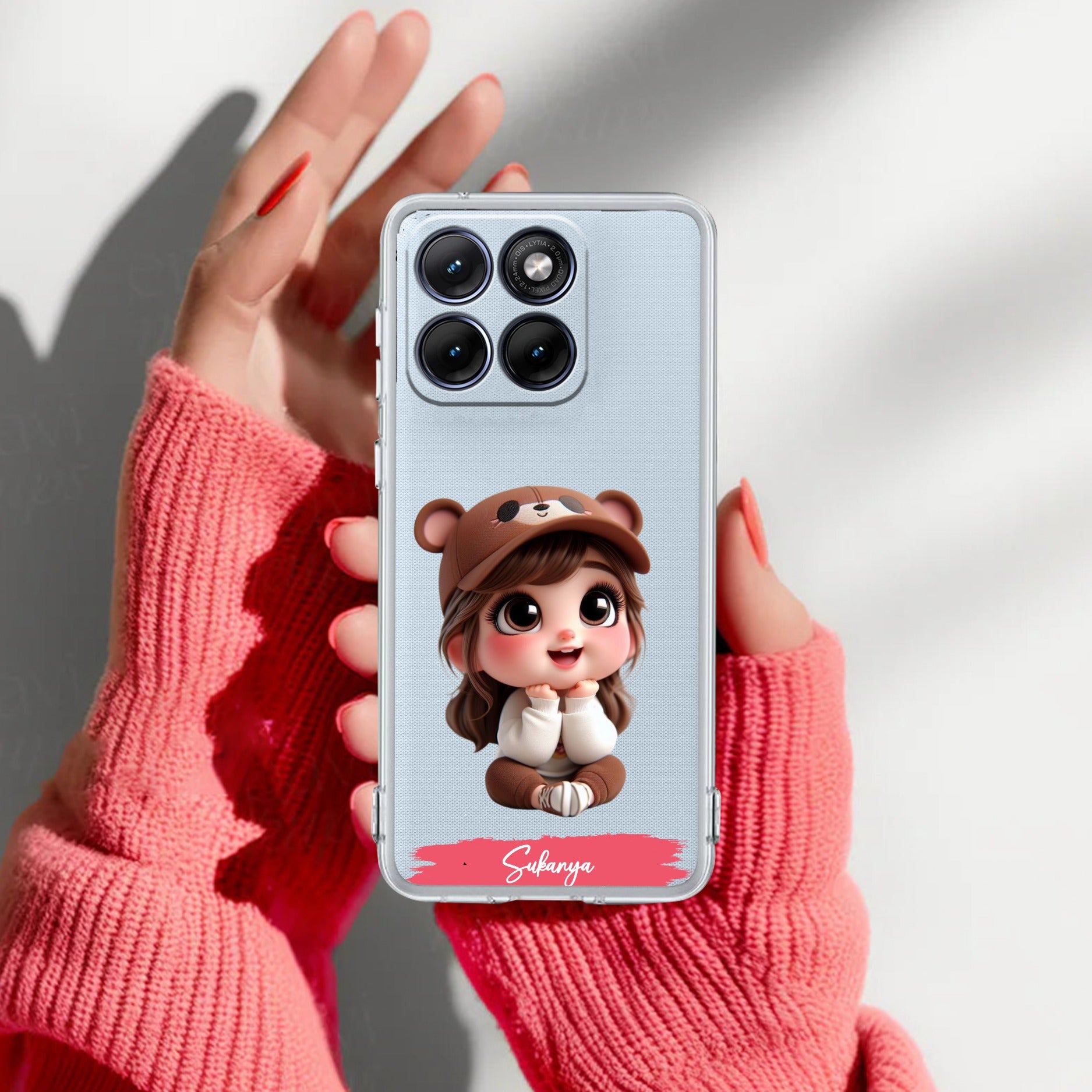 Little Girl Customize Transparent Silicon Case For Motorola