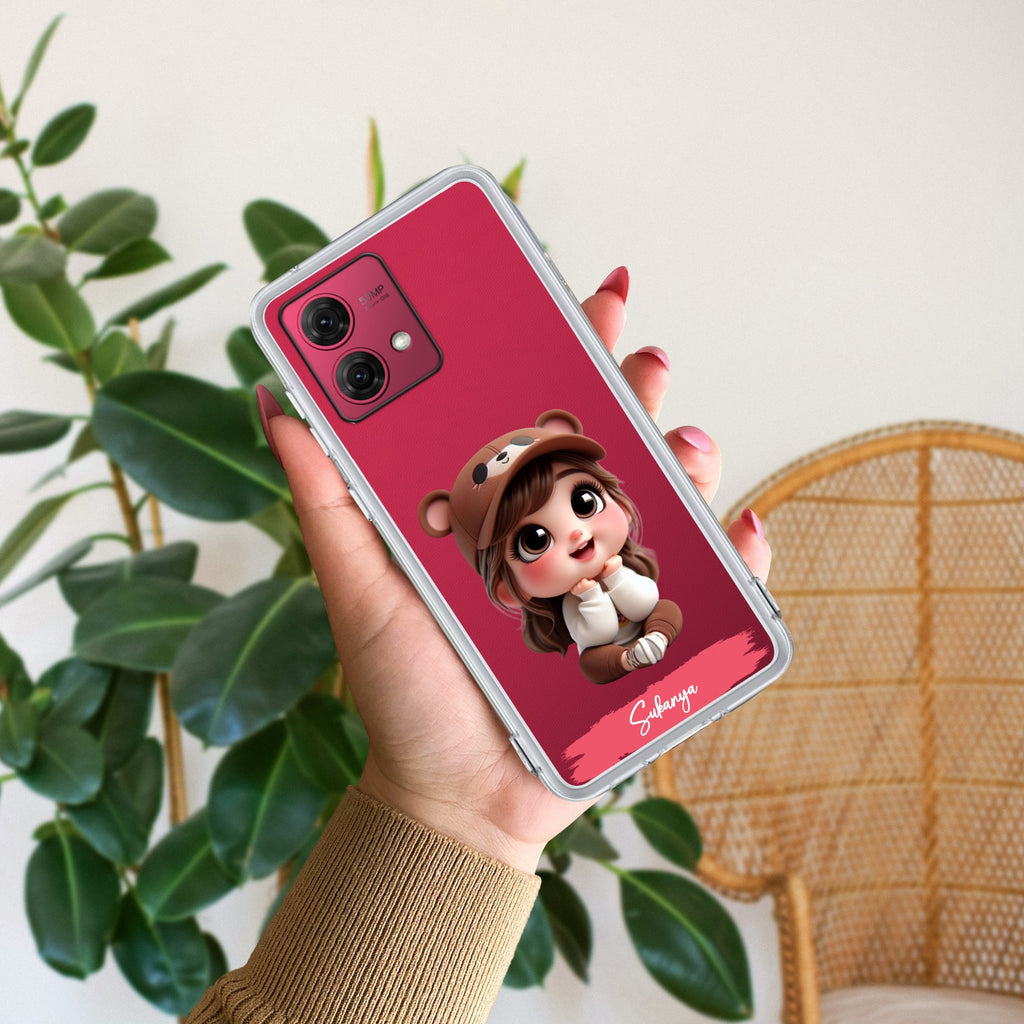 Little Girl Customize Anti Yellow Case For Motorola G84 5G