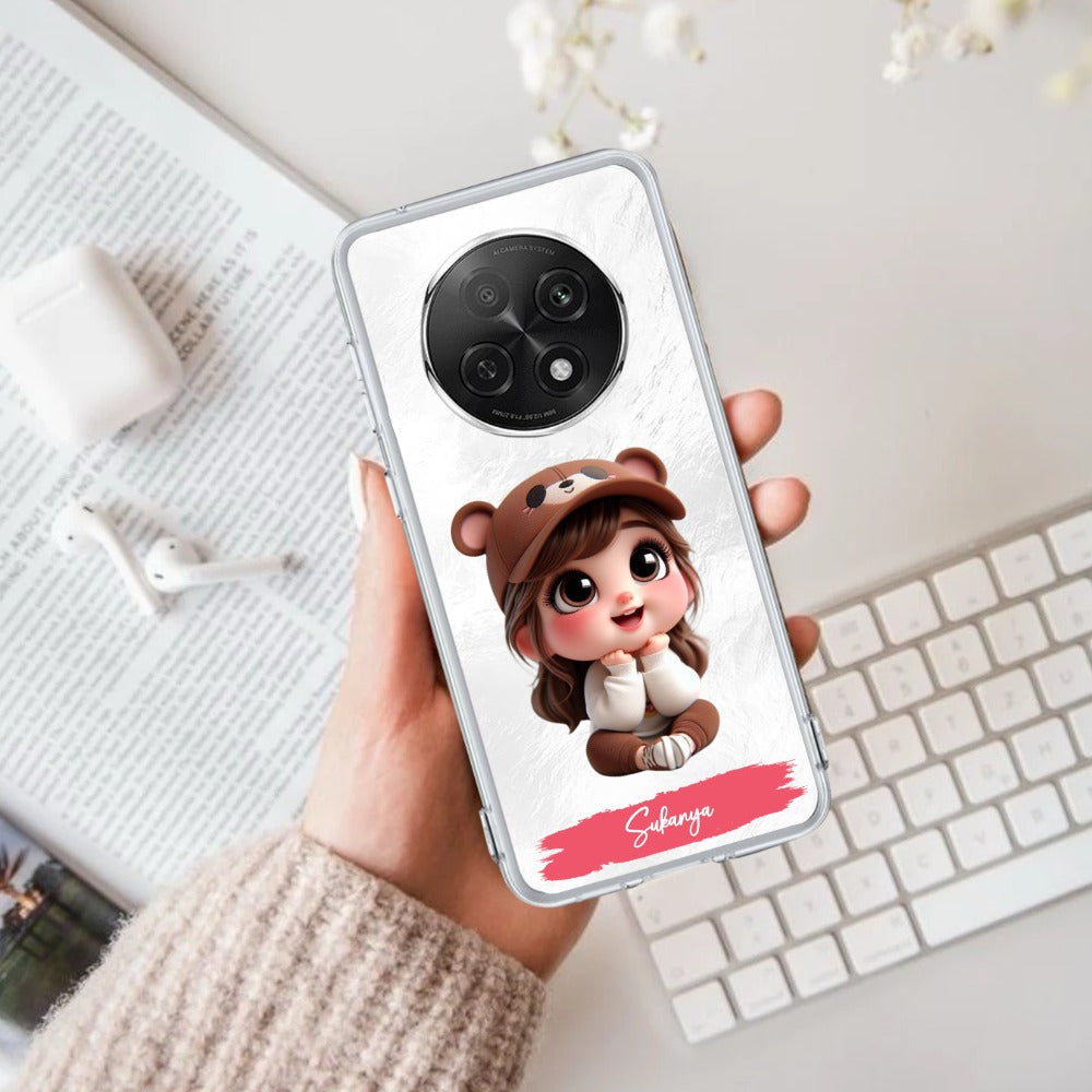 Little Girl Customize Transparent Silicon Case For Oppo