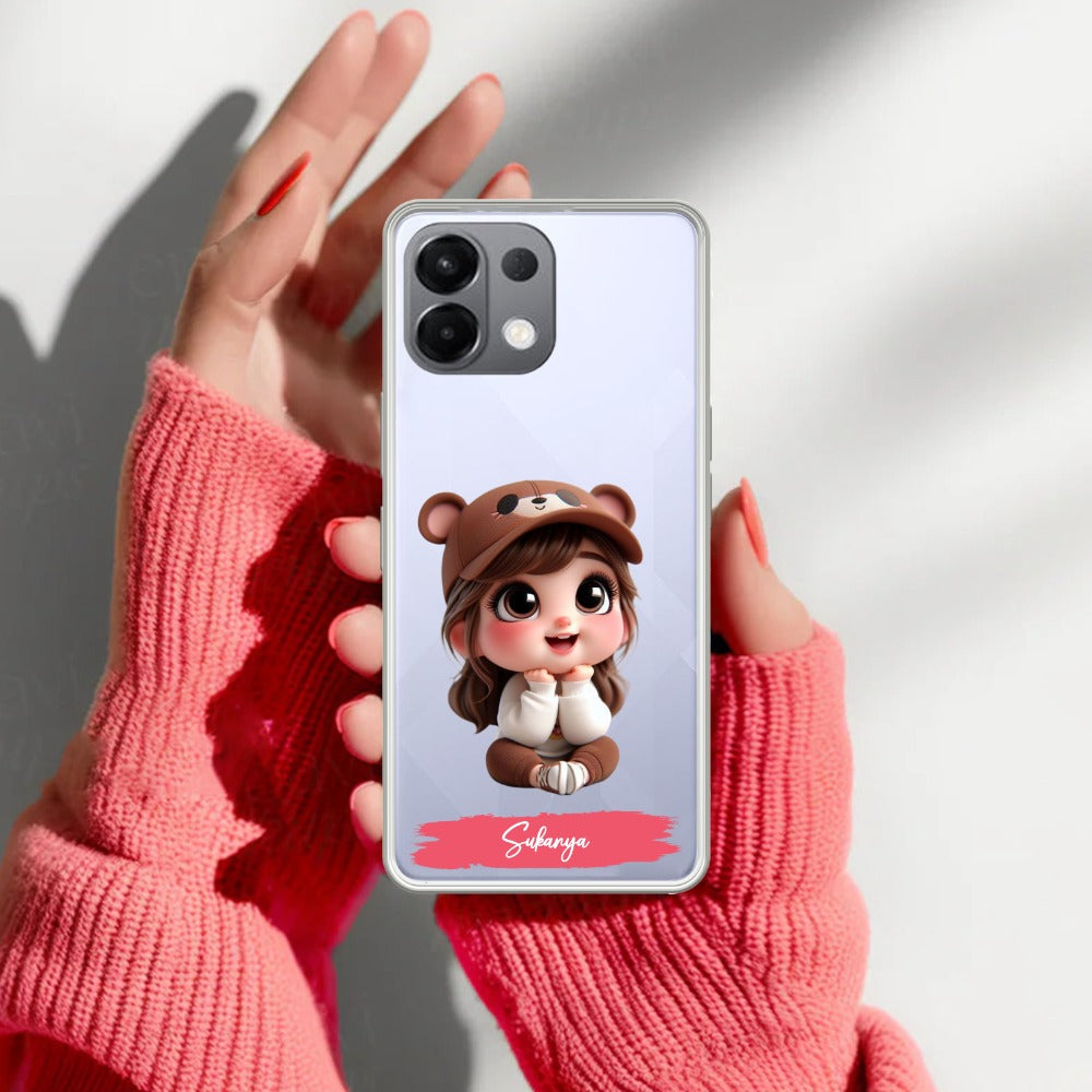 Little Girl Customize Transparent Silicon Case For Oppo