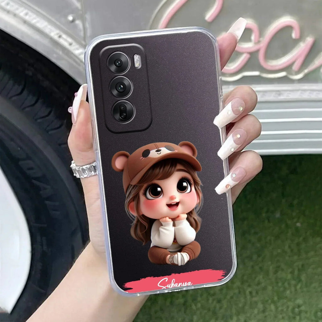 Little Girl Customize Transparent Silicon Case For Oppo A17