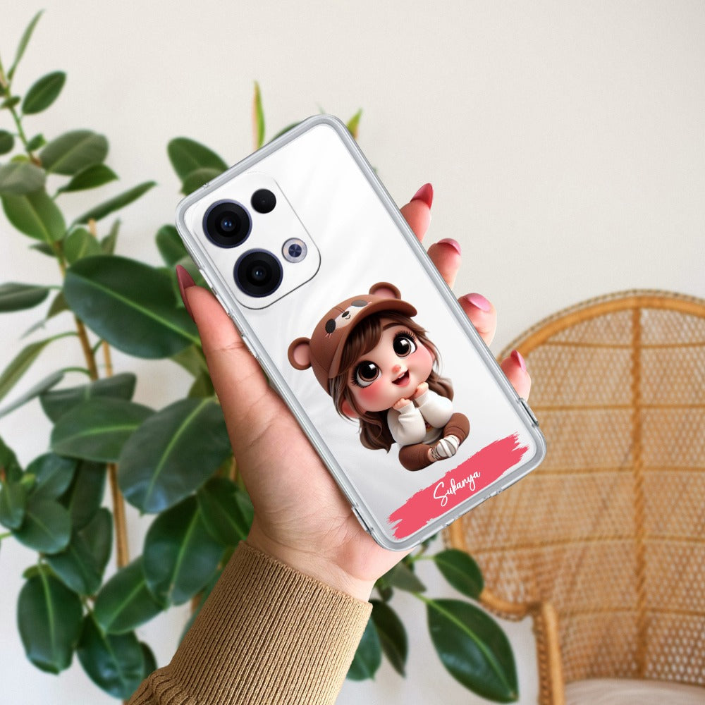 Little Girl Customize Transparent Silicon Case For Oppo