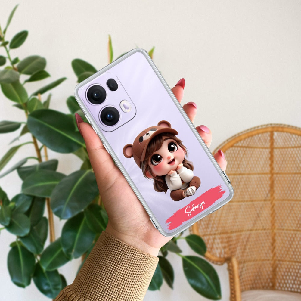 Little Girl Customize Transparent Silicon Case For Oppo