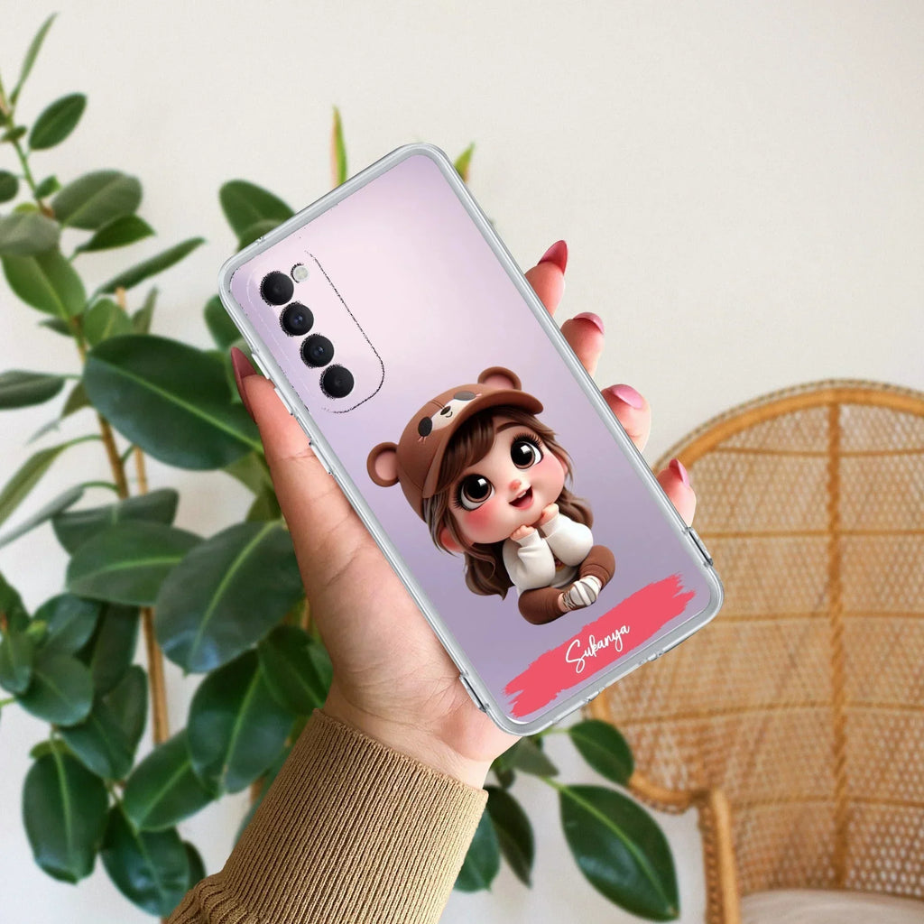 Little Girl Customize Anti Yellow Case For Oppo Reno 4 Pro