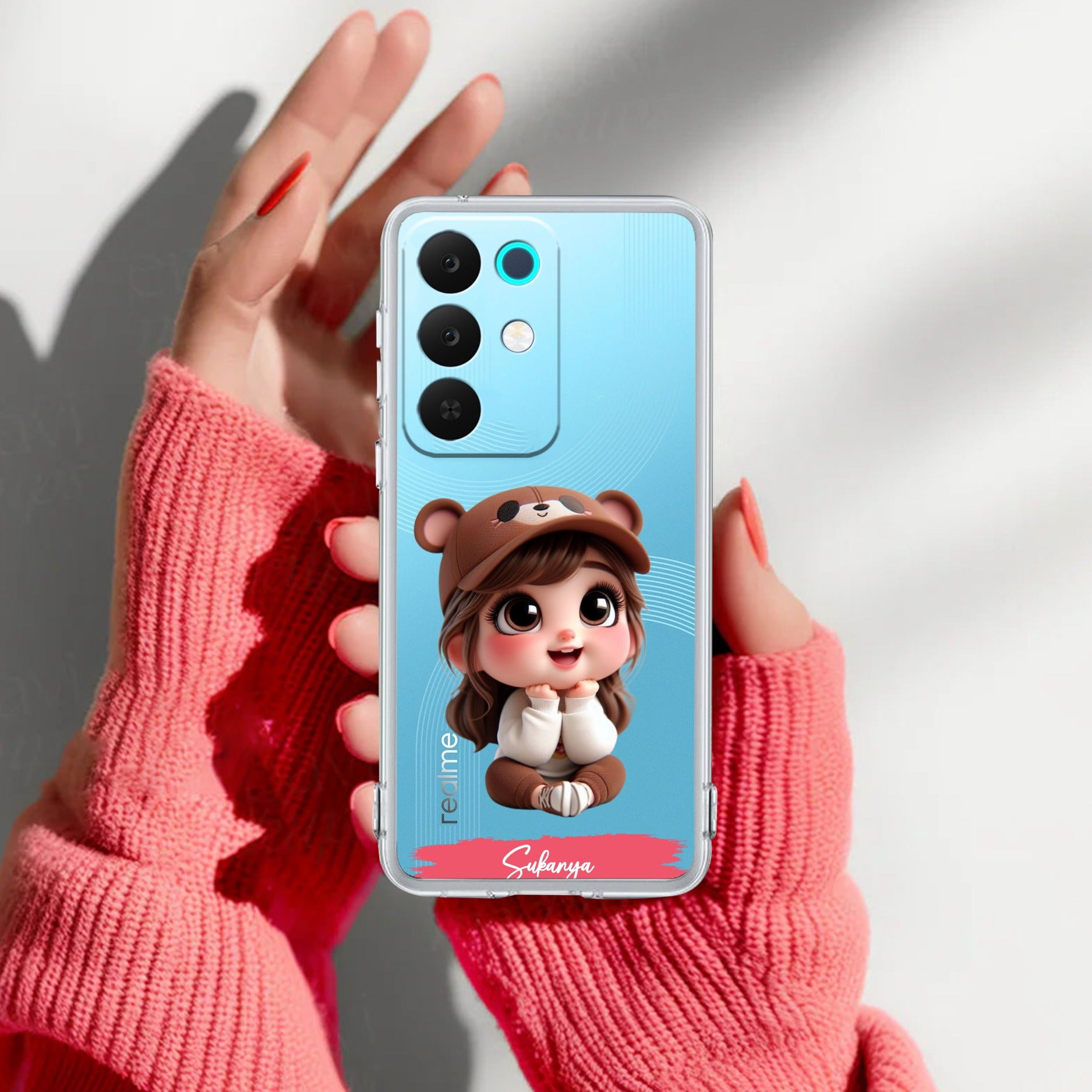 Little Girl Customize Anti Yelllow Case For Realme 15X 5G