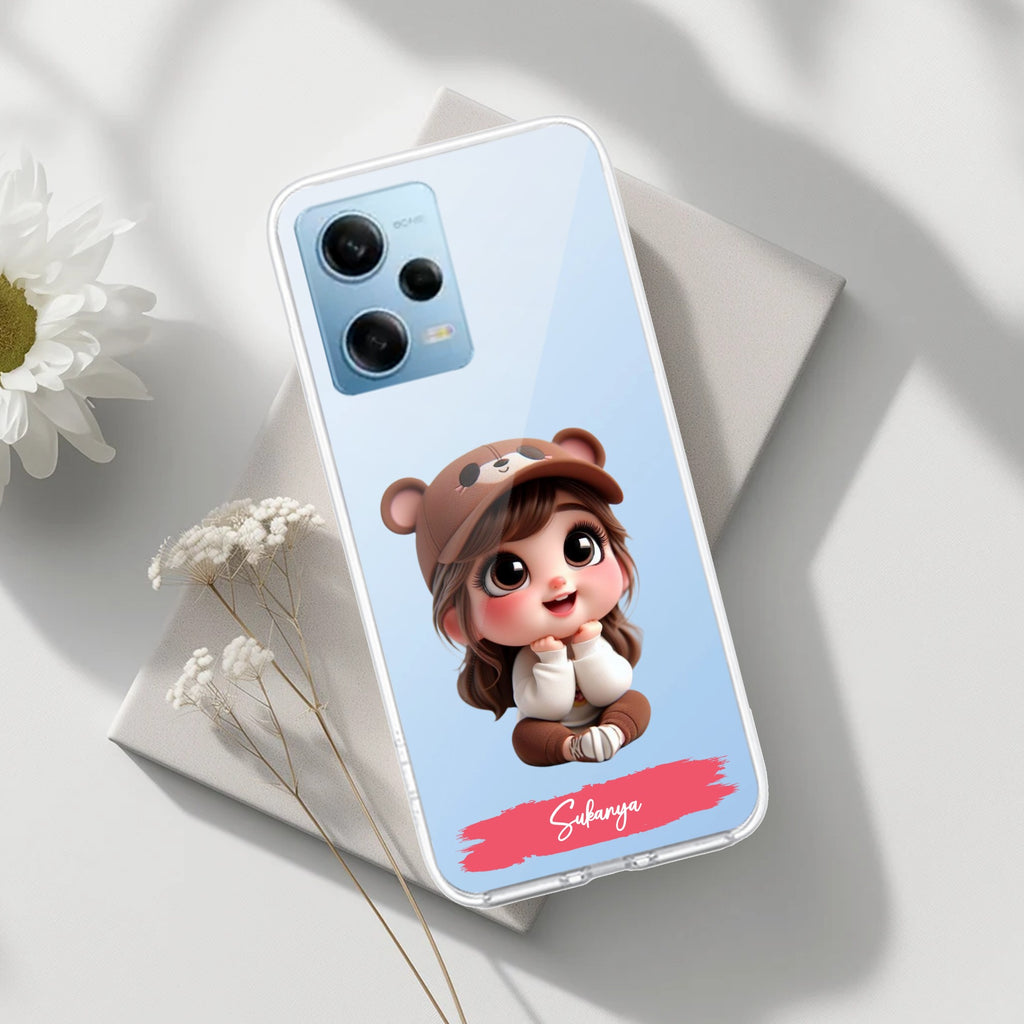 Little Girl Customize Transparent Silicon Case For Redmi Note 12 5G