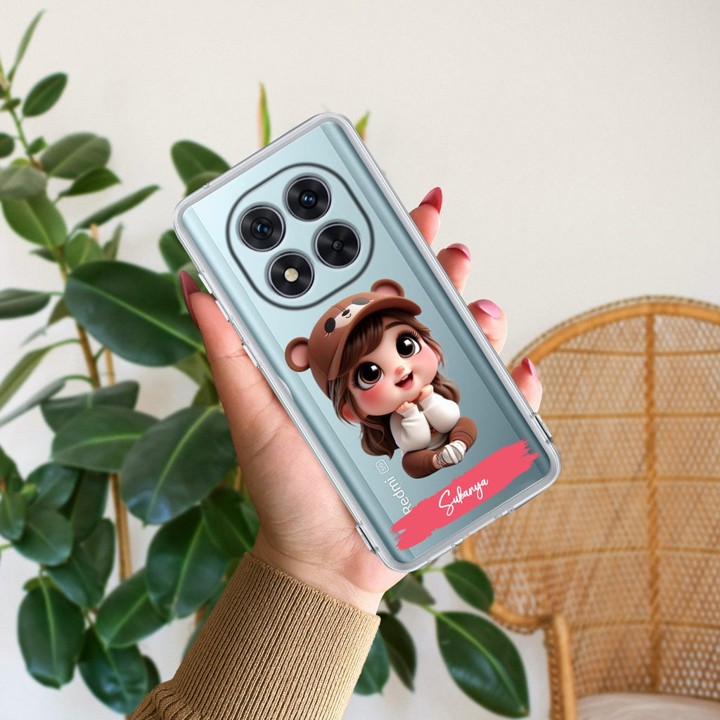 Little Girl Customize Transparent Silicon Case For Redmi Note 15 5G