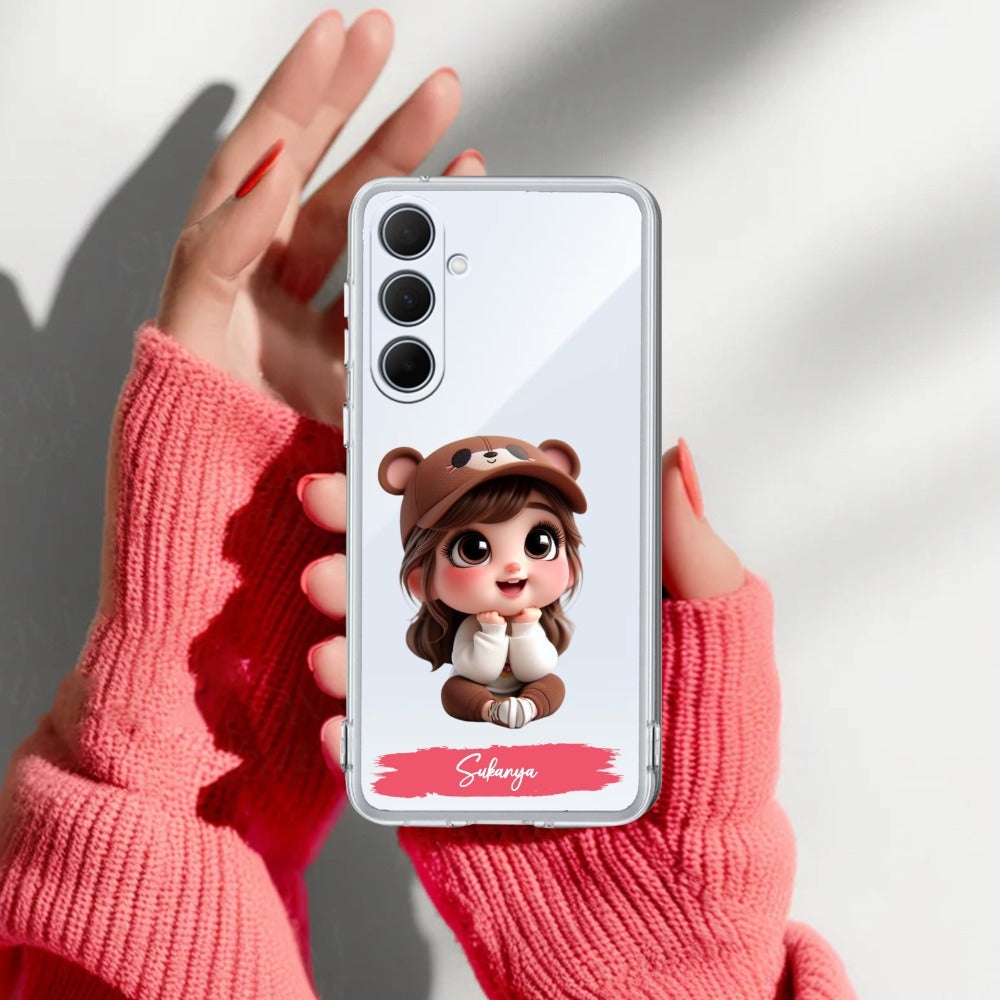Little Girl Customize Transparent Silicon Case For Samsung