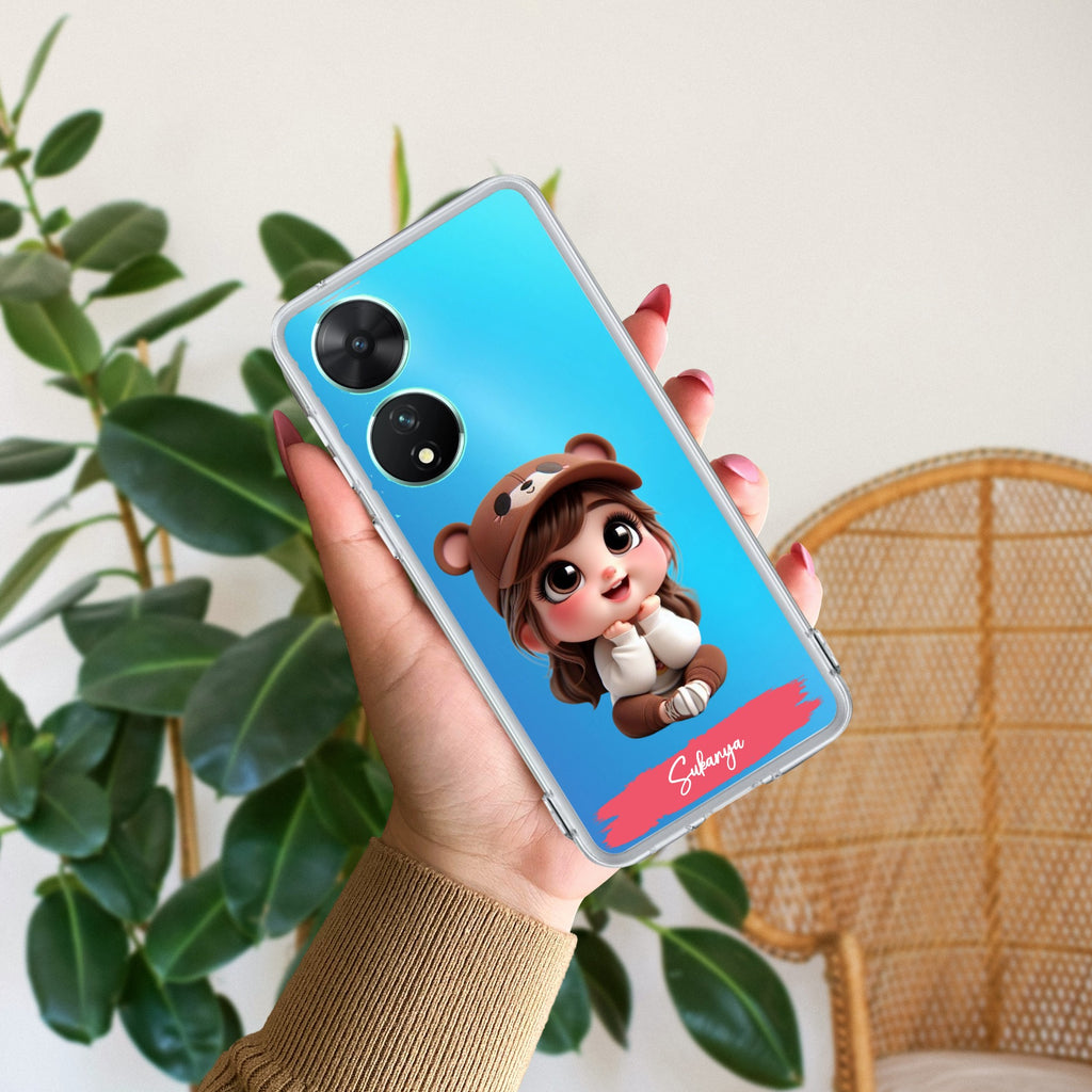 Little Girl Customize Transparent Silicon Case For Vivo T2 5G