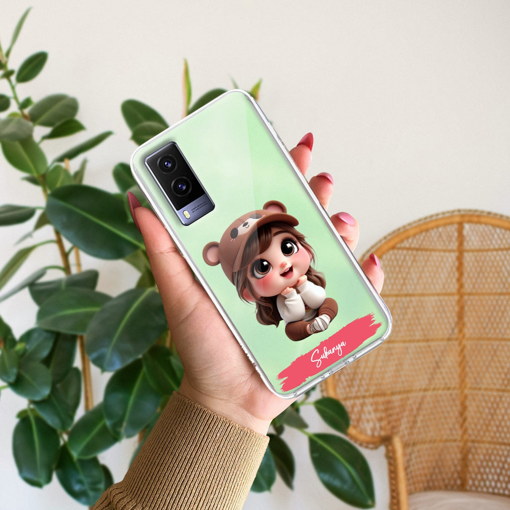 Little Girl Customize Transparent Silicon Case For Vivo V21e 5G