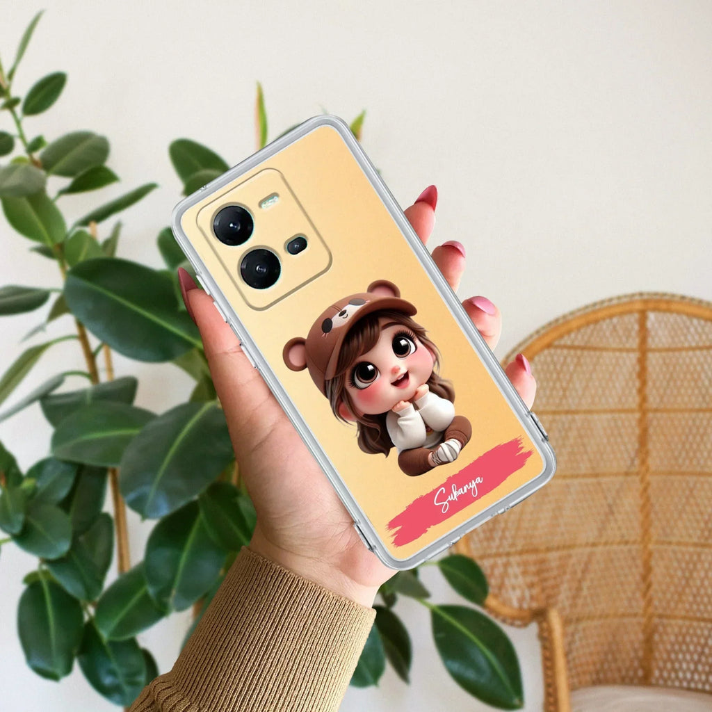 Little Girl Customize Transparent Silicon Case For Vivo V25 Pro 5G