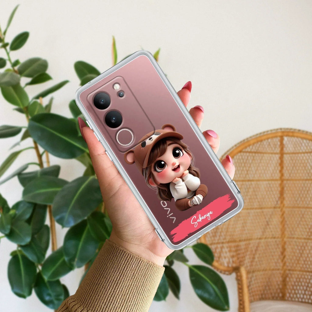 Little Girl Customize Transparent Silicon Case For Vivo Y21 / Vivo Y21A / Vivo Y21E /Vivo Y21S/ Vivo Y21T
