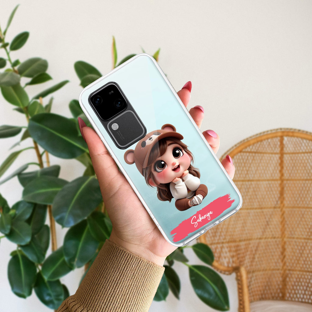 Little Girl Customize Transparent Silicon Case For Vivo V30 5G
