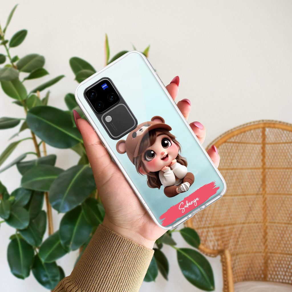 Little Girl Customize Transparent Silicon Case For Vivo V30 Pro 5G