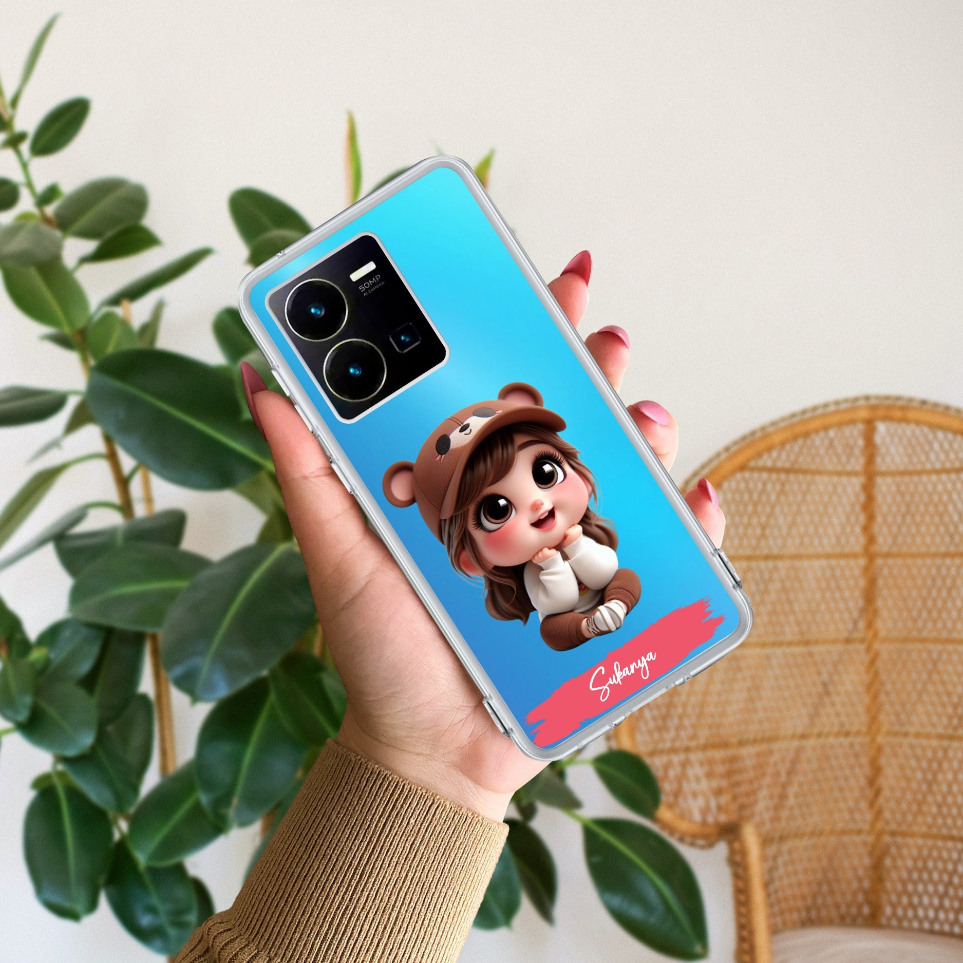 Little Girl Customize Transparent Silicon Case For Vivo Y35