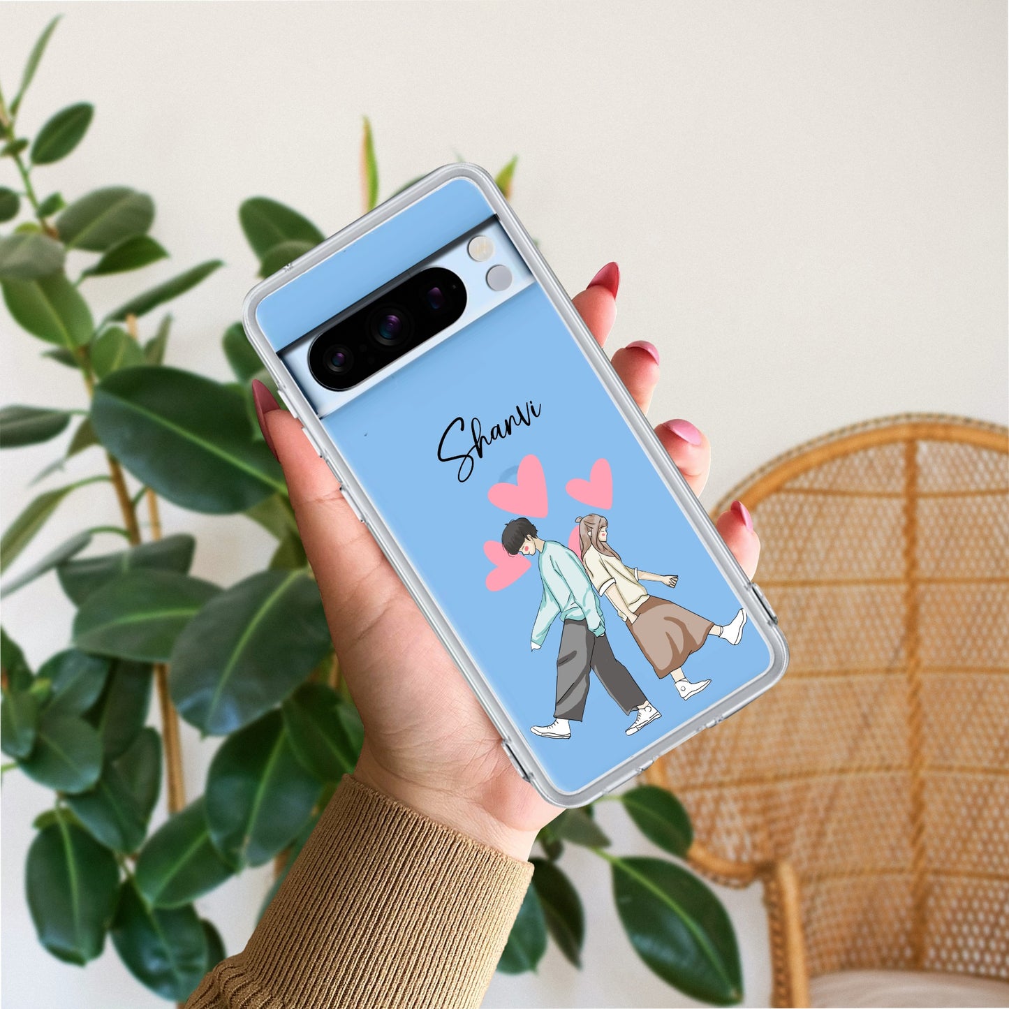 Love Couple Customize Transparent Silicon Case For Google
