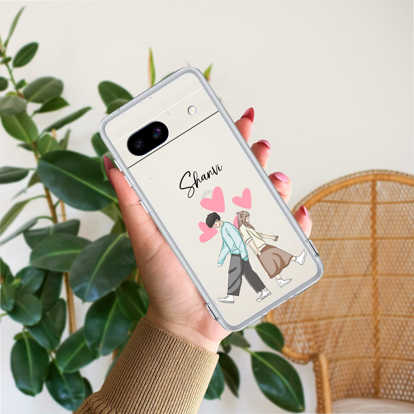 Love Couple Customize Transparent Silicon Case For Google