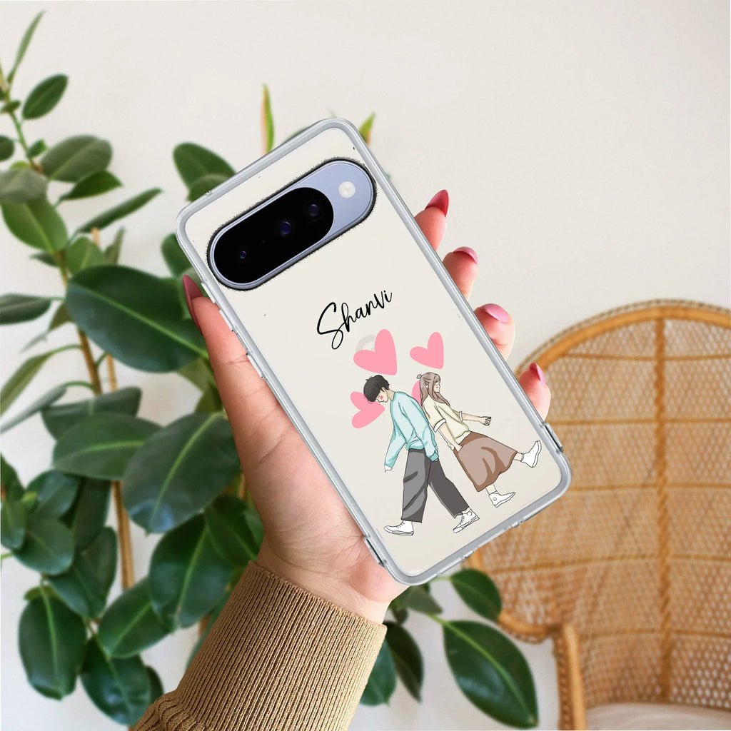 Love Couple Customize Transparent Silicon Case For Google Pixel 10