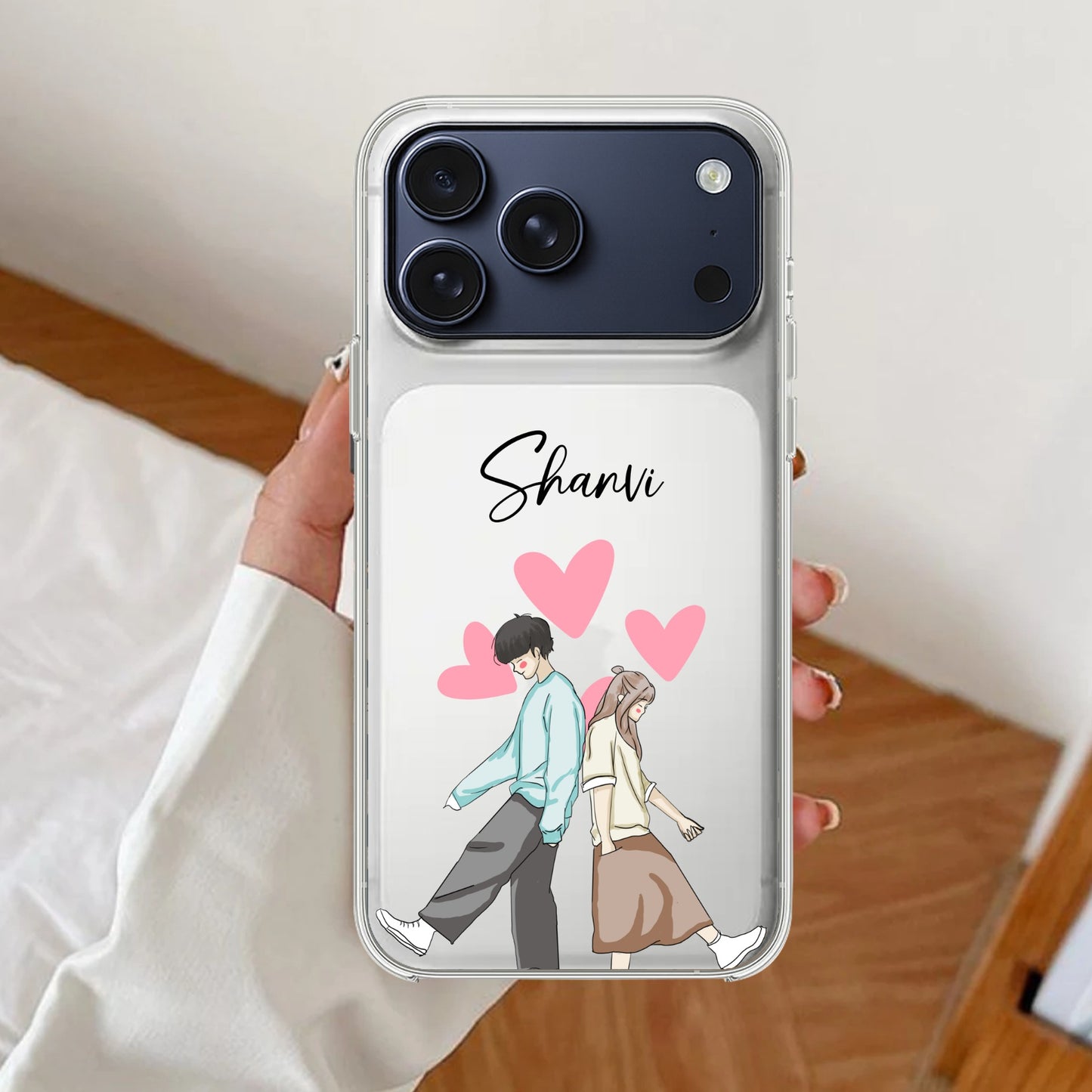 Love Couple Customize Transparent Silicon Case For iPhone