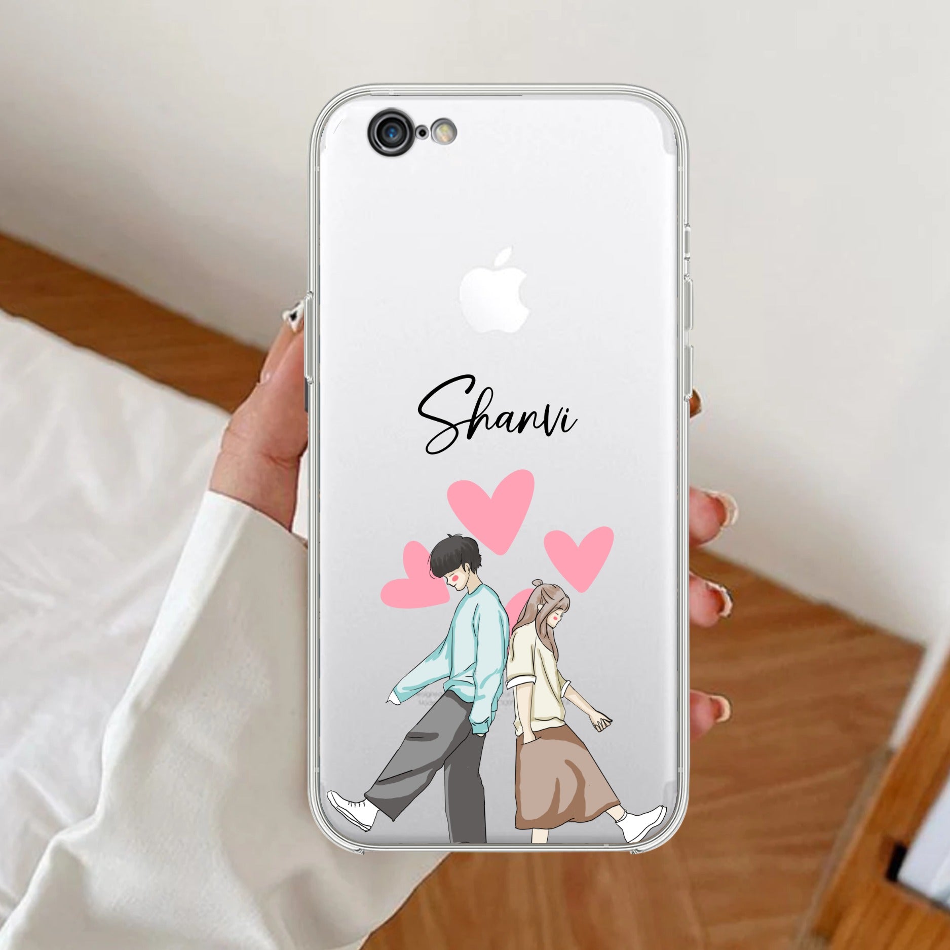 Love Couple Customize Transparent Silicon Case For iPhone