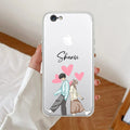 Love Couple Customize Transparent Silicon Case For iPhone 7 / iPhone 8 / iPhone Se 2020