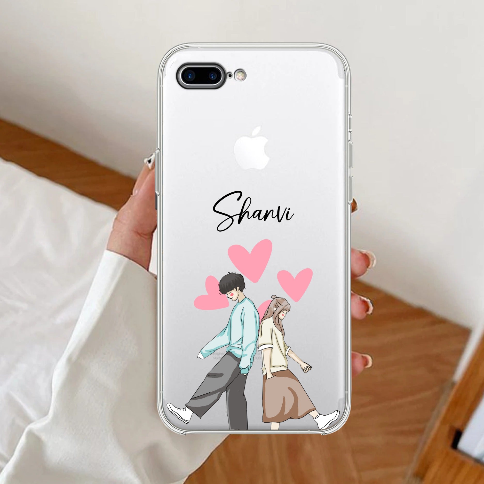 Love Couple Customize Transparent Silicon Case For iPhone
