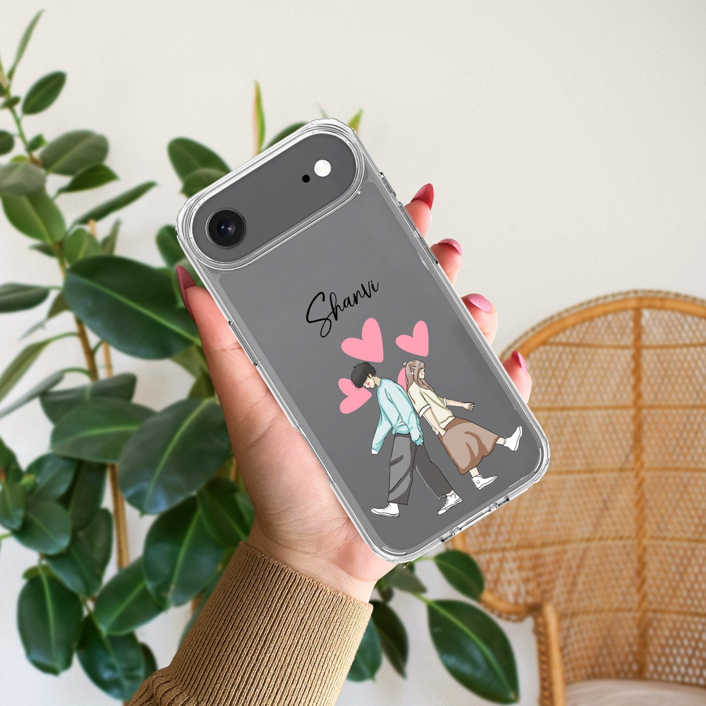 Love Couple Customize Transparent Silicon Case For iPhone