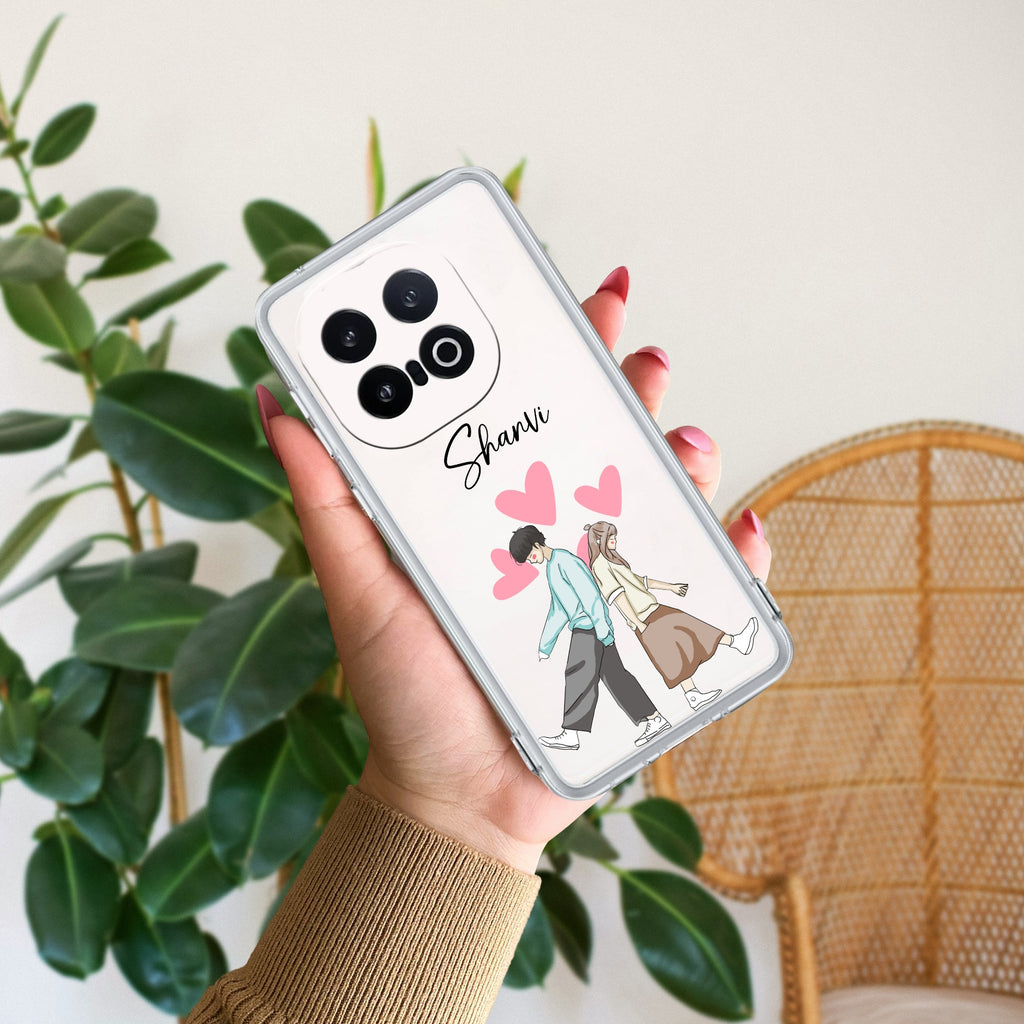 Love Couple Customize Transparent Silicon Case For iQOO - ShopOnCliQ