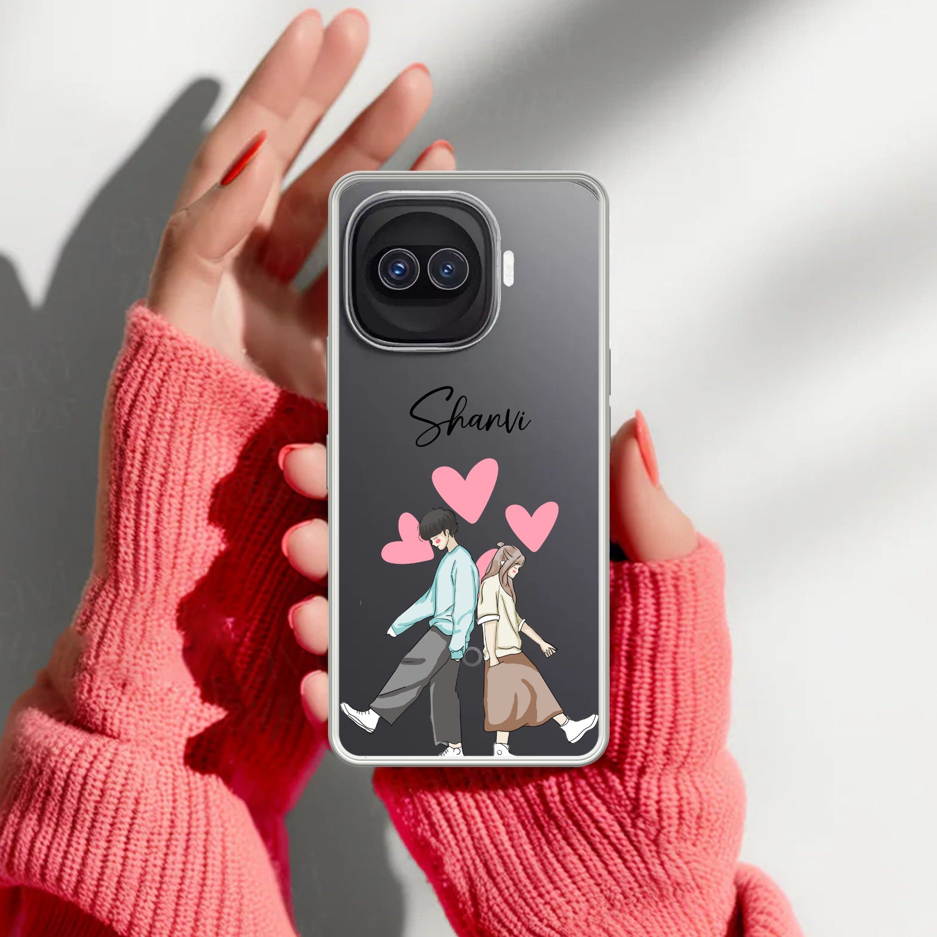 Love Couple Customize Transparent Silicon Case For iQOO