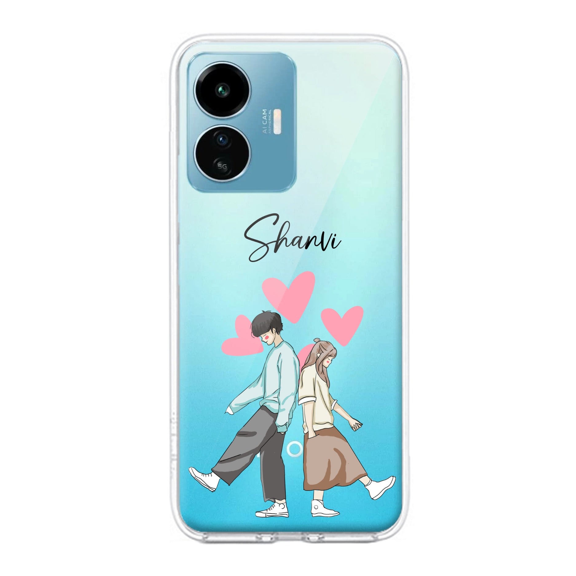 Love Couple Customize Transparent Silicon Case For iQOO Z6 Lite 5G