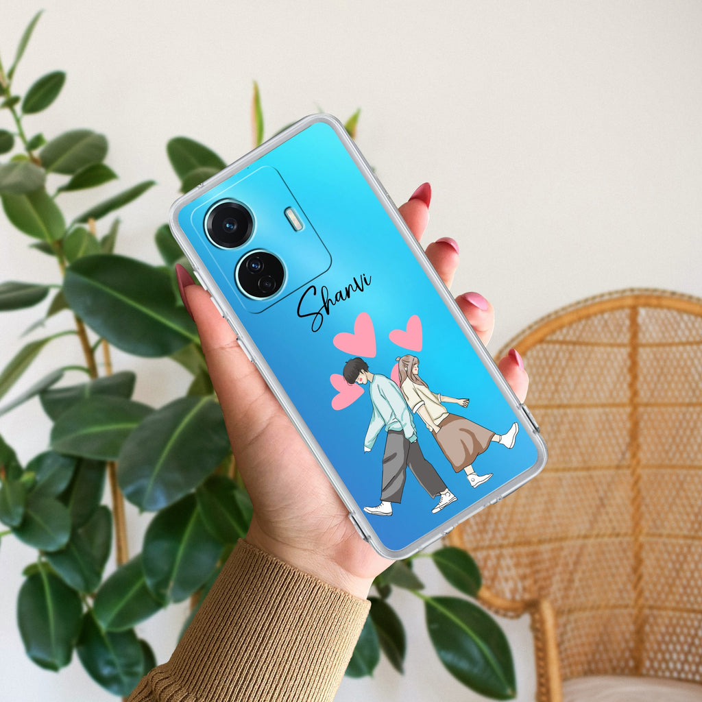 Love Couple Customize Transparent Silicon Case For Vivo T1 44W