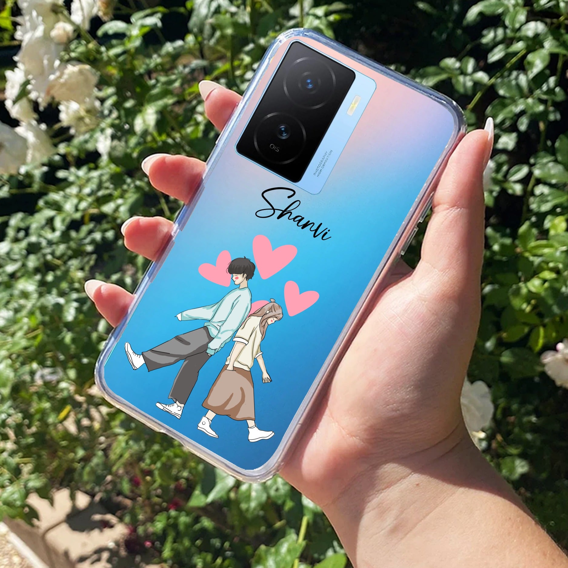 Love Couple Customize Transparent Silicon Case For iQOO Z7s 5G