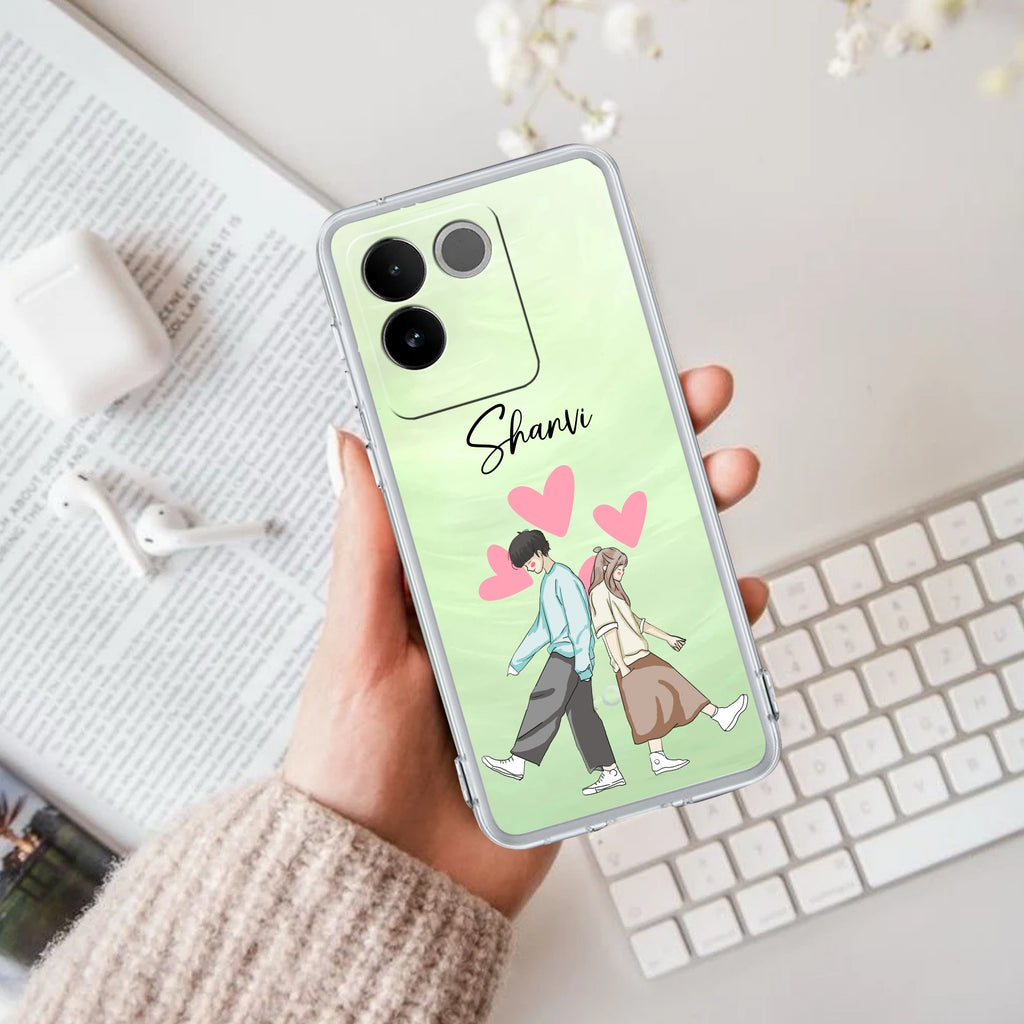 Love Couple Customize Transparent Silicon Case For iQOO Z7 Pro 5G
