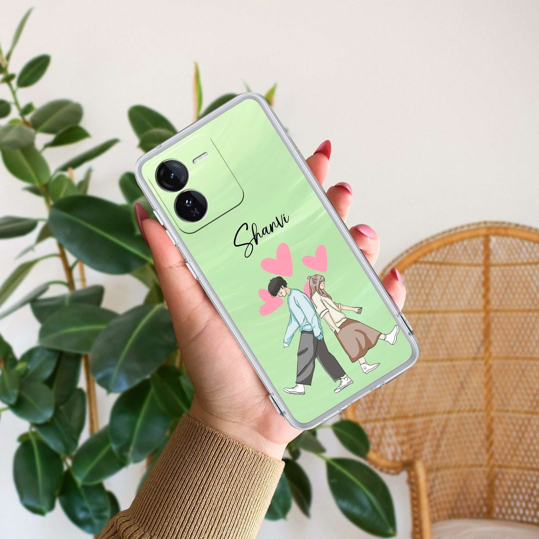 Love Couple Customize Transparent Silicon Case For iQOO Z9 5G