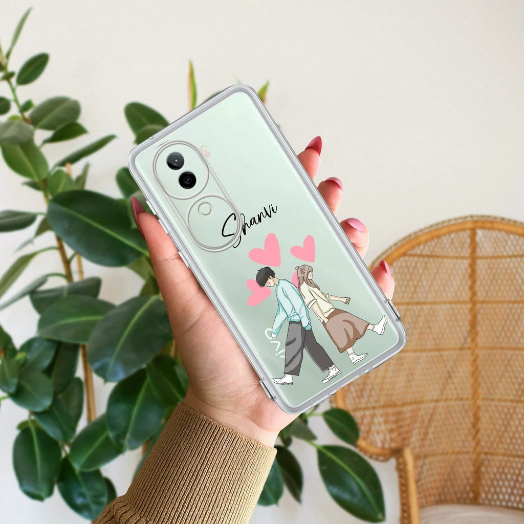 Love Couple Customize Transparent Silicon Case For Vivo Y200e 5G