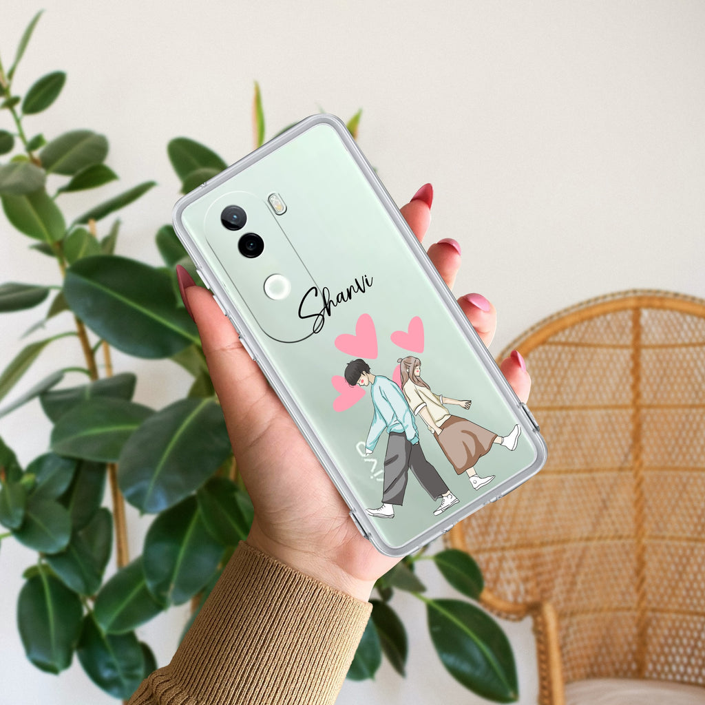 Love Couple Customize Transparent Silicon Case For Vivo V40e 5G