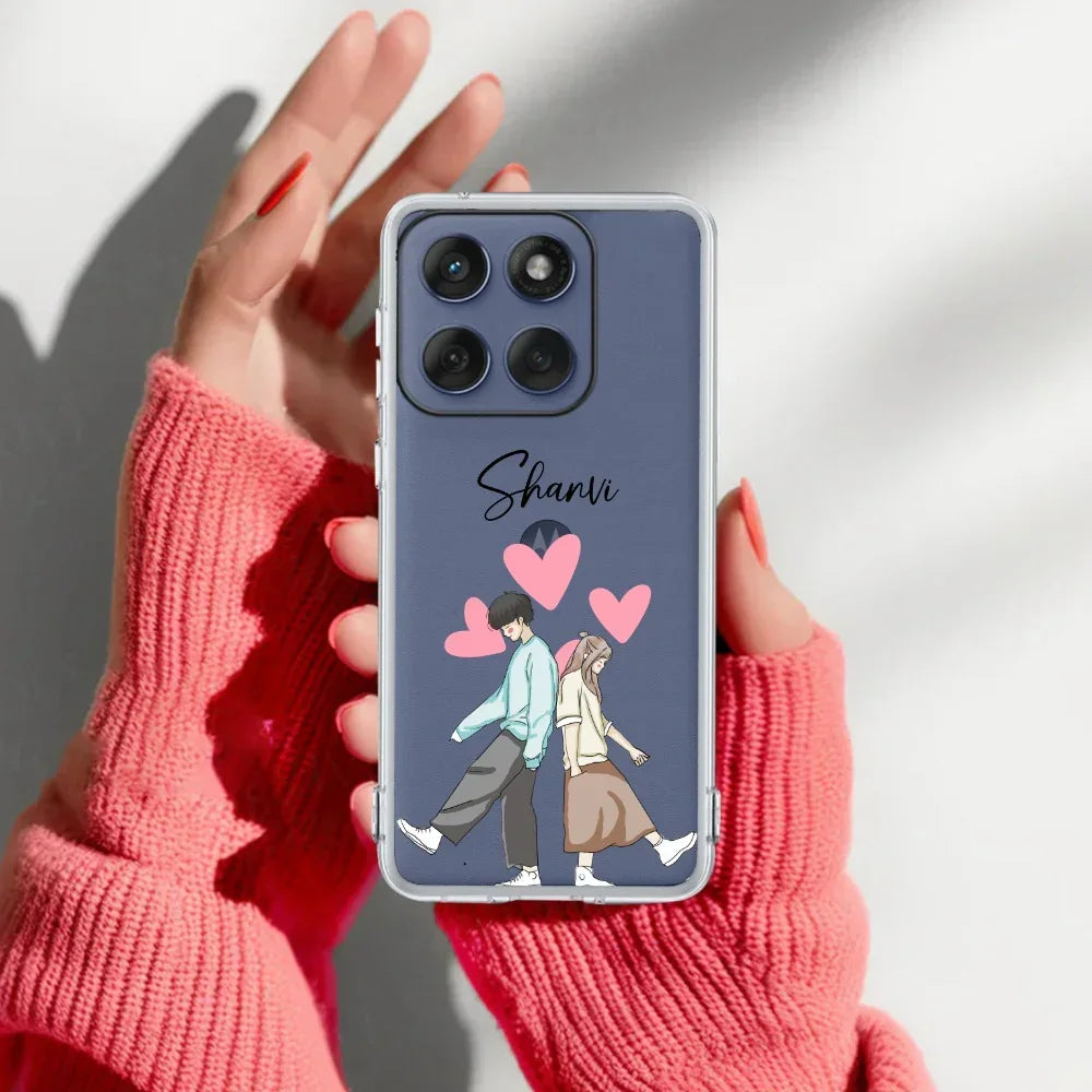 Love Couple Customize Anti Yellow Case For Motorola Edge 60 Pro 5G