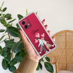 Love Couple Customize Anti Yellow Case For Motorola G84 5G