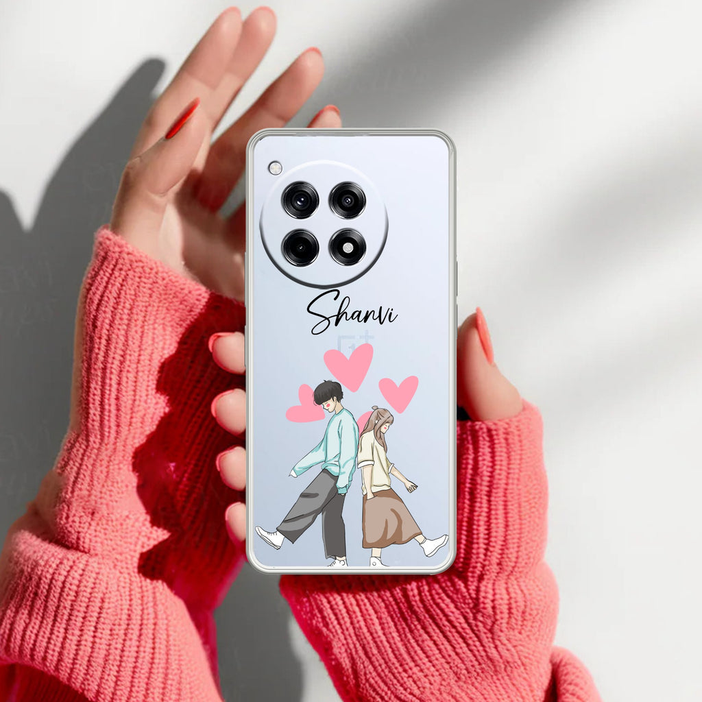 Love Couple Customize Anti Yellow Case For OnePlus 12R 5G