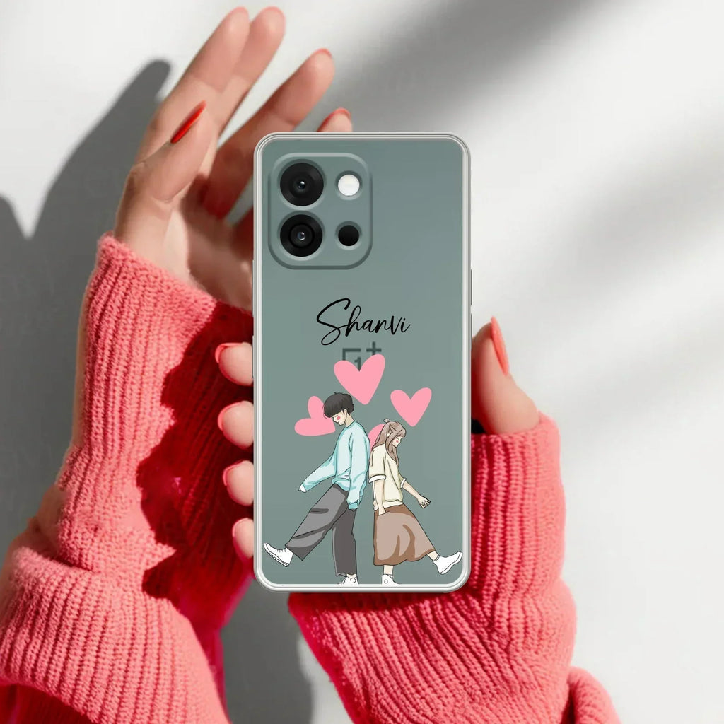 Love Couple Customize Transparent Silicon Case For OnePlus Nord 5 5G