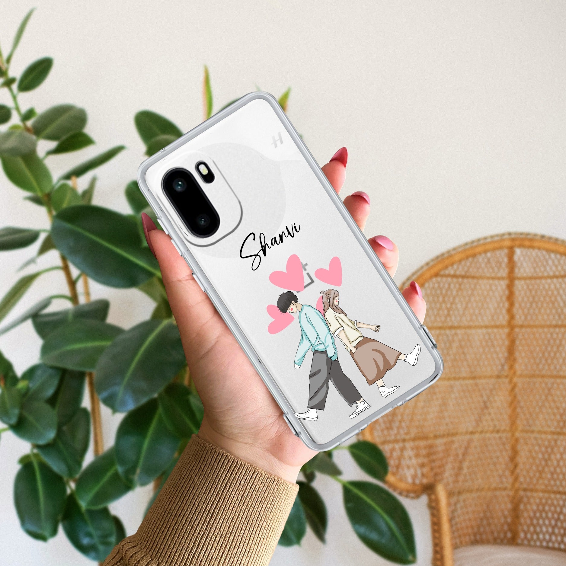 Love Couple Customize Anti Yellow Case For OnePlus 15R 5G