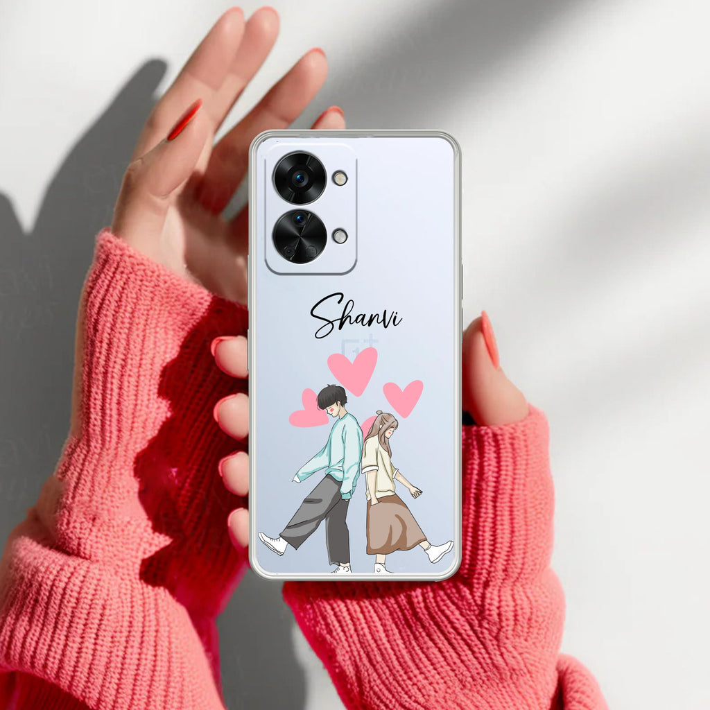 Love Couple Customize Anti Yellow Case For OnePlus Nord 2T 5G