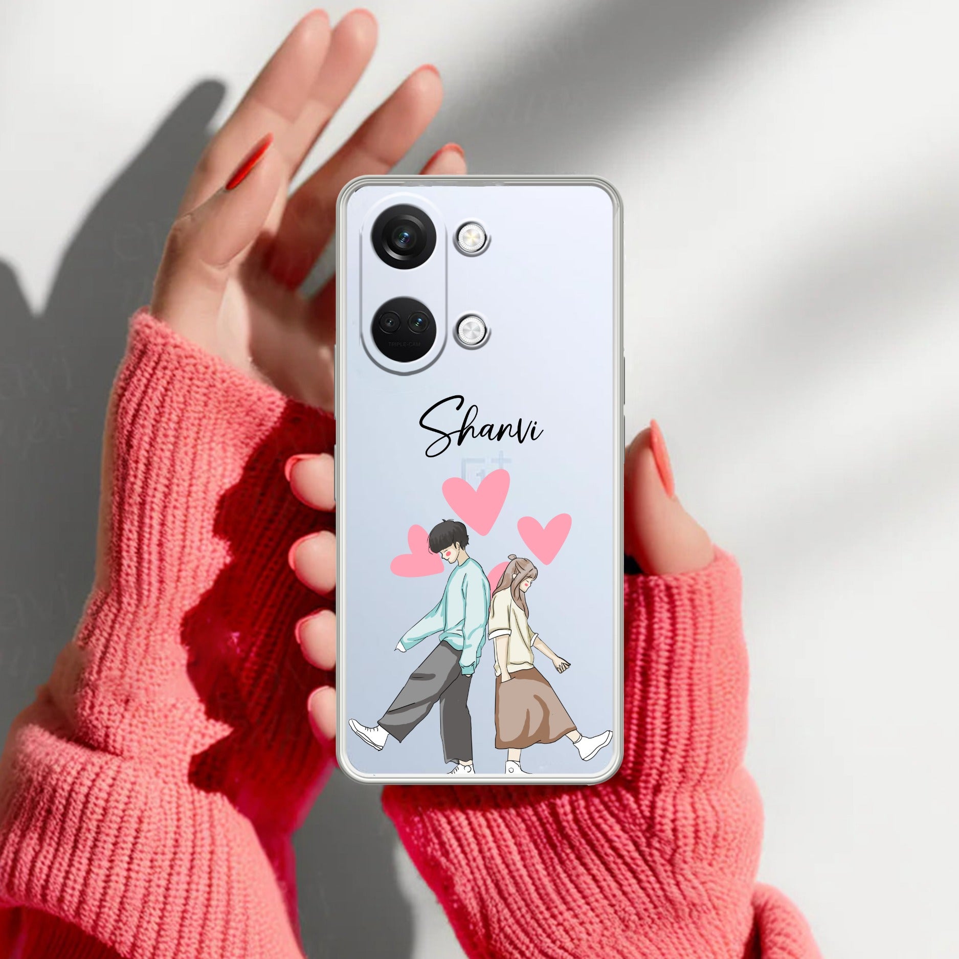 Love Couple Customize Transparent Silicon Case For OnePlus