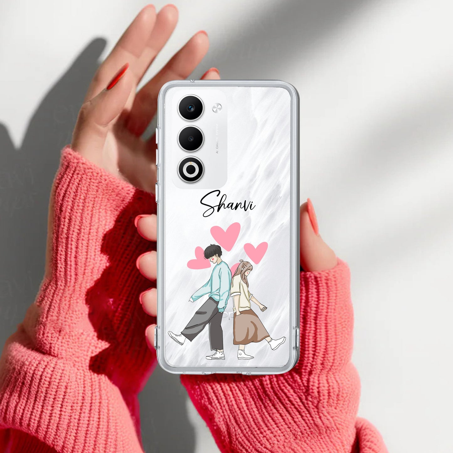 Love Couple Customize Transparent Silicon Case For Oppo