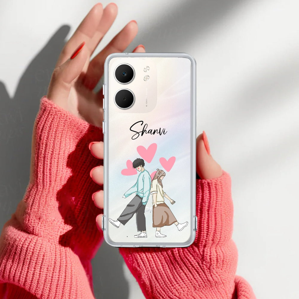 Love Couple Customize Transparent Silicon Case For Oppo