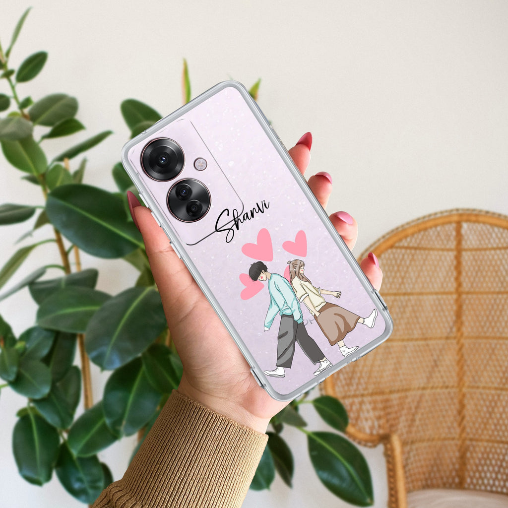 Love Couple Customize Anti Yellow Case For Oppo F25 Pro 5G